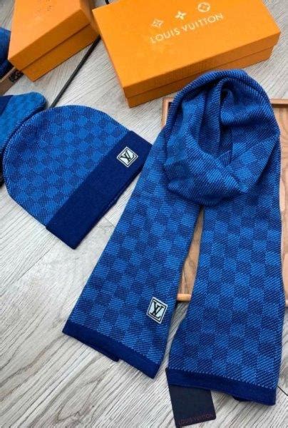 louis vuitton sjaal blauw